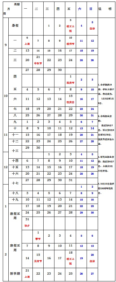 山東大學(xué)寒假什么時候放